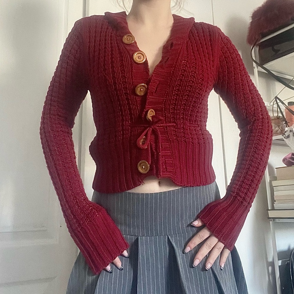 Red Buttoned Sweater from H&M
